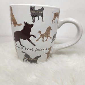 Mans Best Friend Dog Lover Coffee Tea Mug Cop Breeds Tricks Ceramic White